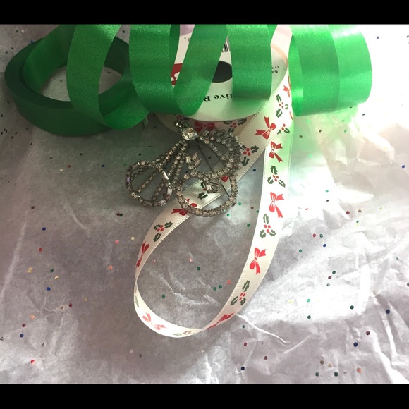 Vintage trumpet rhinestone brooch, sparkles! EUC - Picture 13 of 16